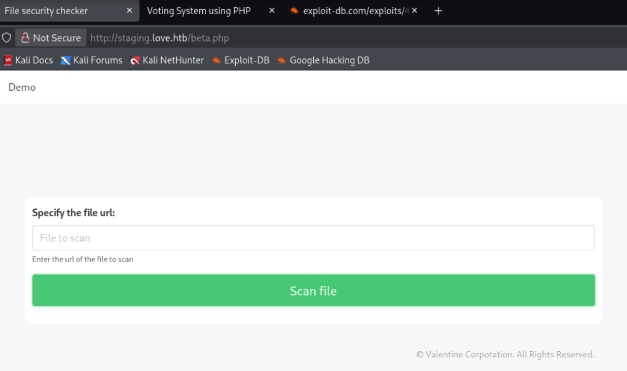 Formulario de beta.php